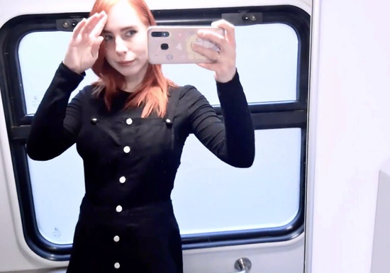 Sexy Redhead Masturbates In The Train Toilet On The Way To St. Petersburg!