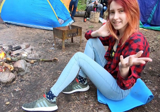 Horny College Girl Dragged Him Into The Woods For Secret Public Fuck!