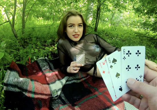 I Beat Her At Cards... So She Had To Suck My Dick As My Prize!