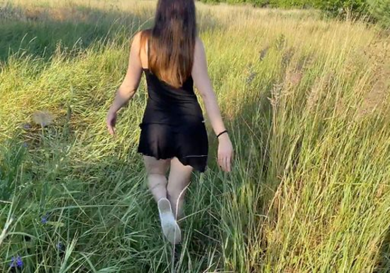 She Dragged Her Husband Into The Field For Wild Outdoor Sex!