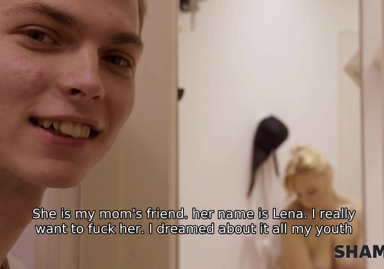 Mom's Hot Friend Lena Takes A Shower... Young Guy Spies On Her!